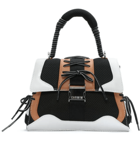 Bolsa Carmim Couro/Tecido Tote