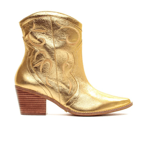 Bota Cecconello Western Metalizada Ouro