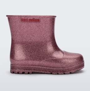 Bota Mini Melissa Welly Baby Rosa/Glitter