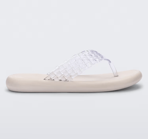 Chinelo Melissa Possession Flip FLop Branco/Vidro