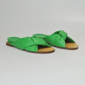 Flat Carmim Couro Verde