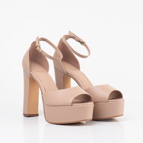 Sandália Carrano Salto Bloco Essential Bege