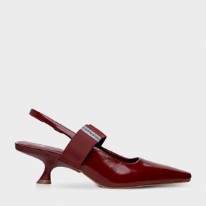 Scarpin Carrano Slingback Elástico Couro Cherry
